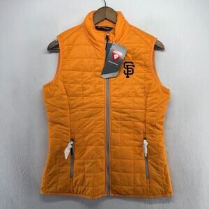 San Francisco Giants Vest Women's Small Orange Puffer Vest Primaloft Cutter NEW